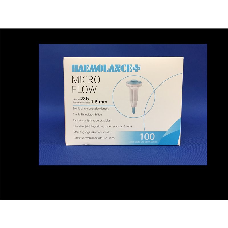 Lancet, HaemoLance Plus Micro Flow, 28G, 1.6mm, 100/bx