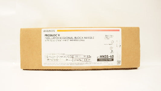 PROBloc* II Insulated Regional Block Needle, With Injection Set, 20G, 4in (100mm), Sleeve Insulation, 10/cs (US Only) (Authorized Distributor Sub-Agreement Required  - See Manufacturer Details Page)