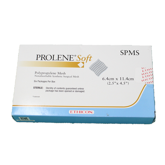 Surgical Mesh, Prolene Soft Polypropylene, 2" x 4", Sterile, Non-Absorbable, 6/bx (Continental US Only)