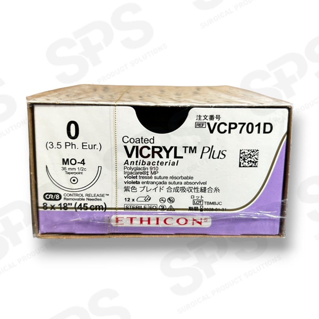 Suture, Taper Point, Size 0, 8-18", Violet Braided, Needle MO-4, _ Circle, 1 dz/bx (Continental US Only)