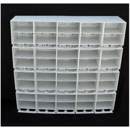 Dispenser Rack, Includes:  20 Modules, 10 Back Plates (each with 4 fasteners), 20 Module Clips, 30 Divider Panels.  Dimensions:  25-3/4L x 5-3/4W x 27H.  Assembly instruction sheet enclosed. (Continental US Only)