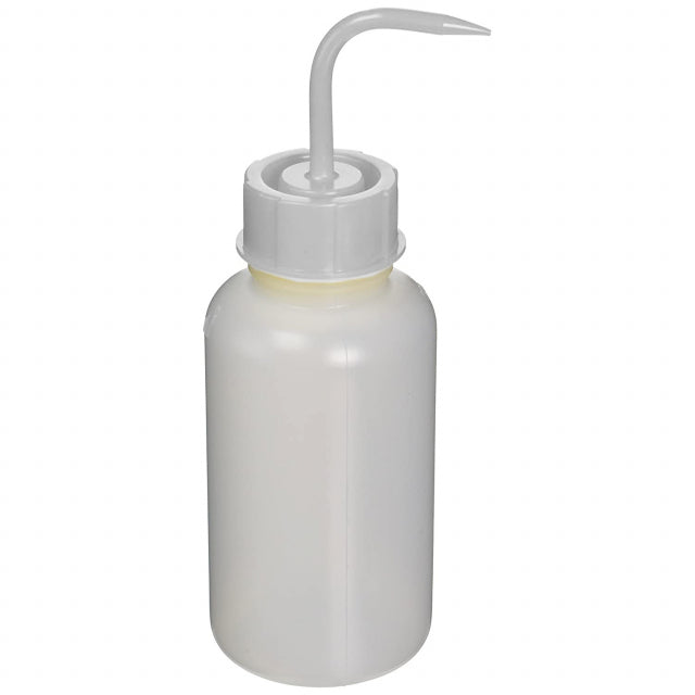 Wash Bottle, Squeeze with Wide Mouth, Screw Cap, Polyethylene, 500ml, Clear/ Natural, 10/cs