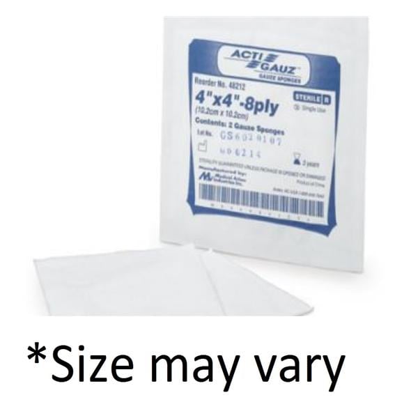 Gauze Dressing, 4" x 4", 4-Ply, Non-Woven 10/pk, 200 pk/cs