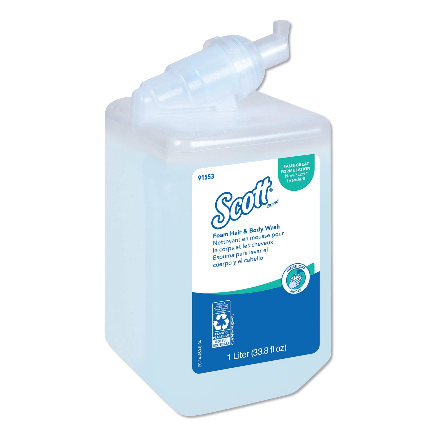 Foam Hair & Body Wash, 1000 ml, Light Blue, 6/cs