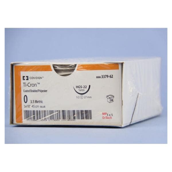 Suture, Taper Point, Size 0, Blue, 5x18", Needle HGS-22, _ Circle, 2 dz/bx (Continental US Only)