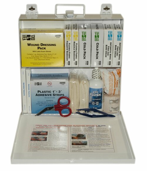 First Aid Kit, 50 Person, Steel, Custom Logo , 48/cs (DROP SHIP ONLY - $150 Minimum Order)