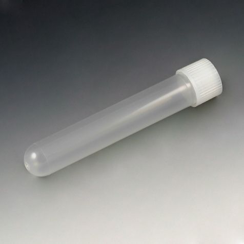 Test Tube, PP, 15 mL, 16 x 120mm, w/ Attached Natural Screw Cap, 250/bg, 4 bg/cs