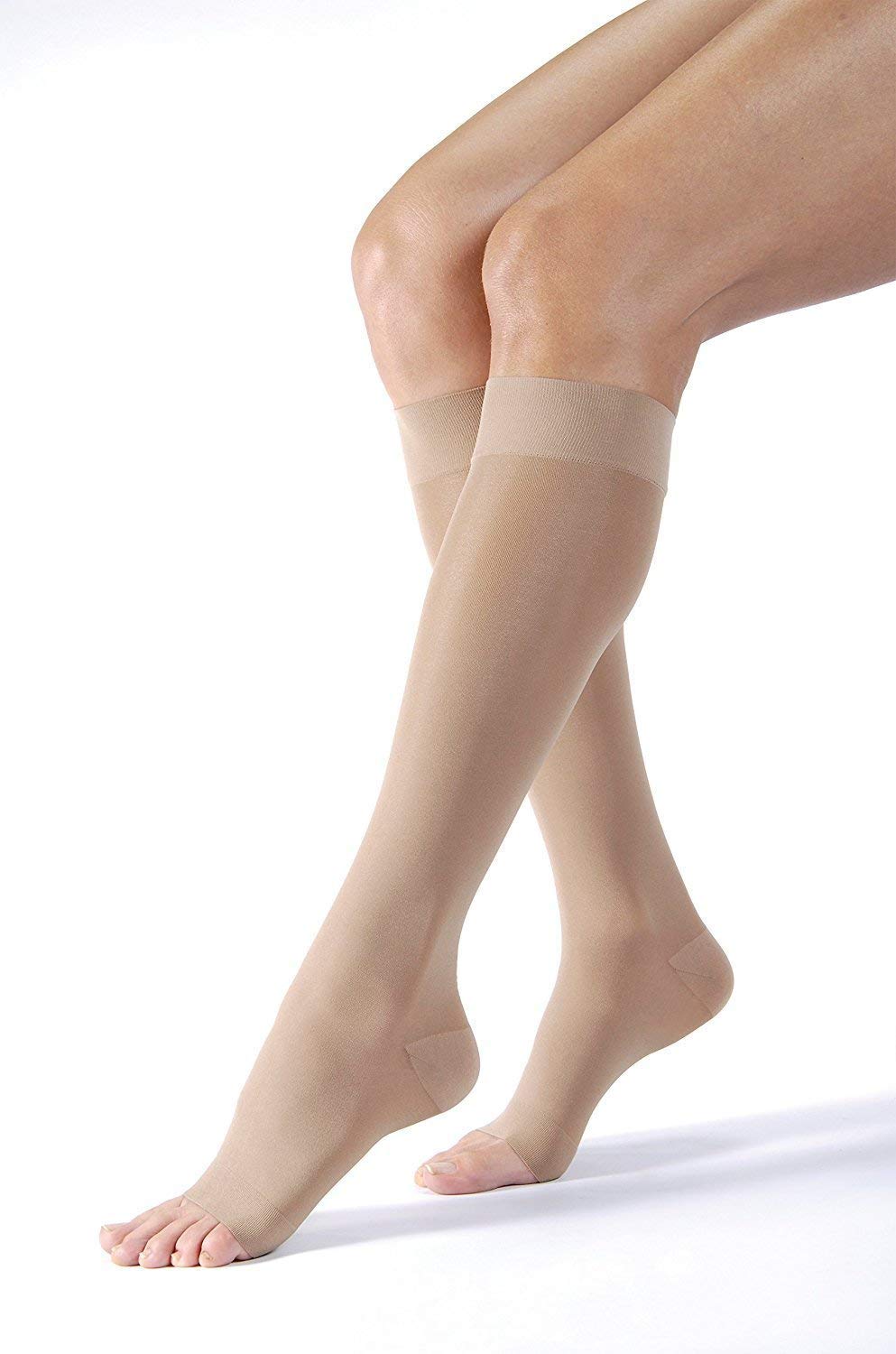 Compression Stocking, Knee High, 20-30 mmHG, Open Toe, Honey, Small (Continental US Only)