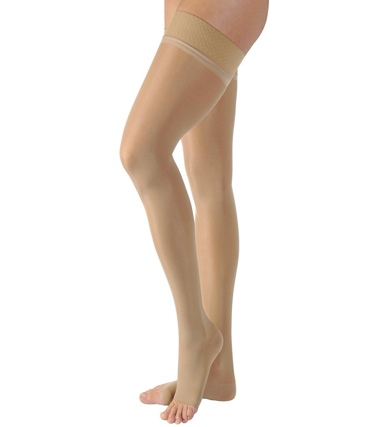Compression Stocking, Thigh High, 20-30 mmHG, Open Toe, Natural, X-Large (Continental US Only)