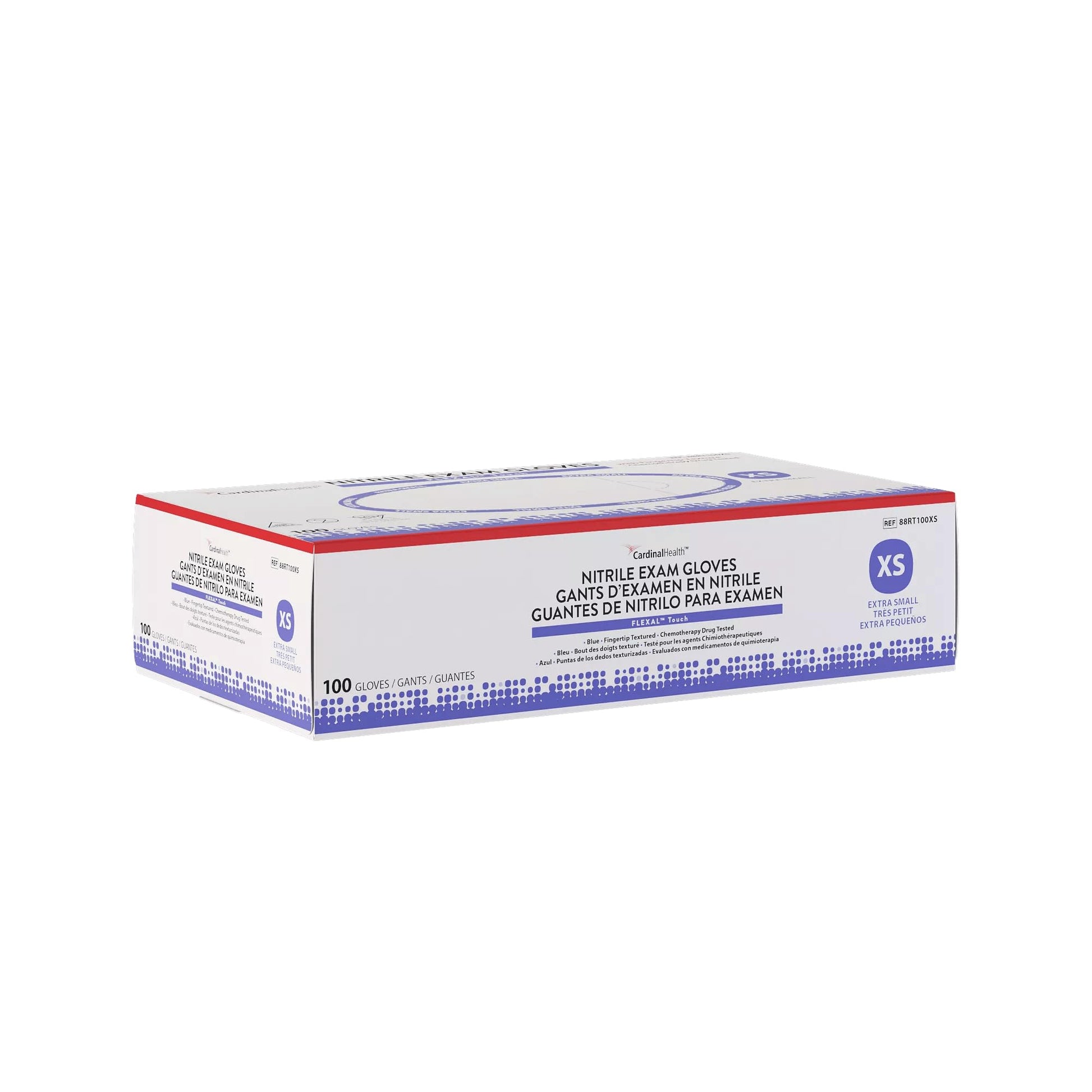 Flexal Touch Exam Gloves, Nitrile, X-Small, Blue, Non-Sterile, 100/bx, 10 bx/cs (Continental US Only)