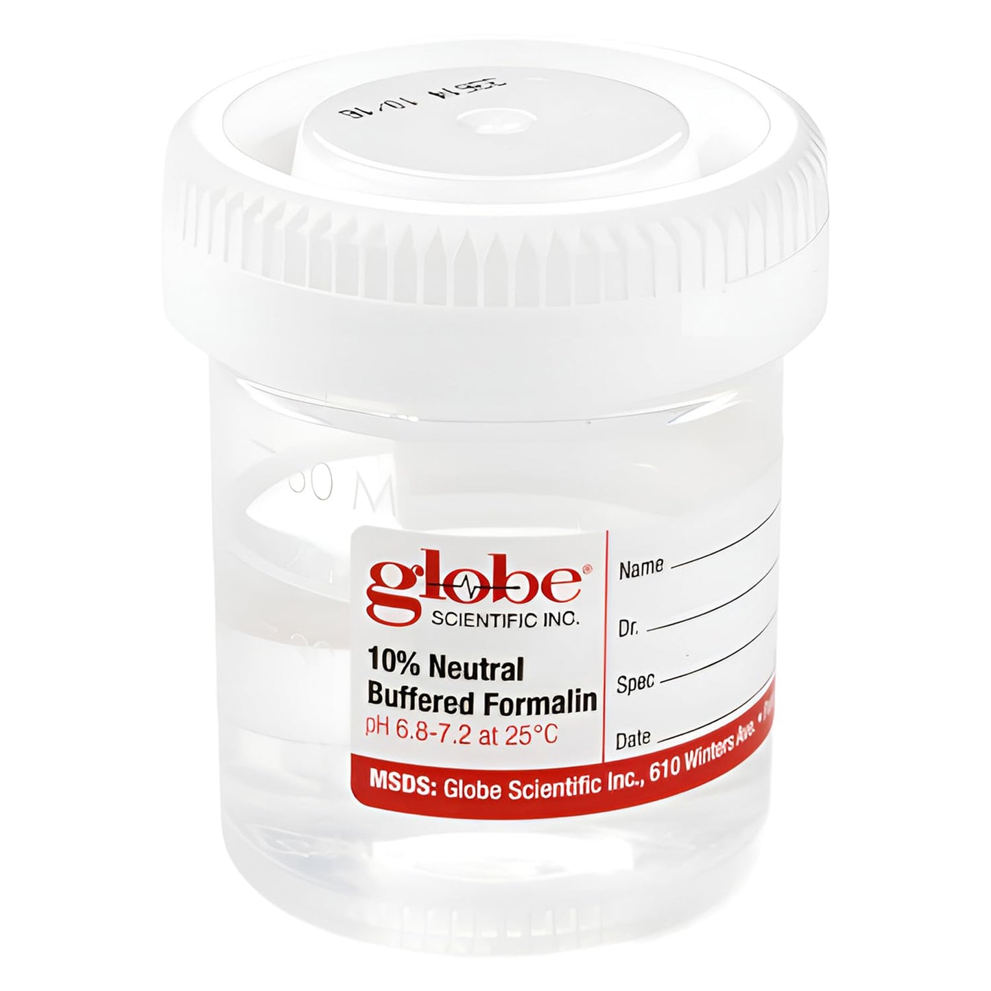 Leak Resistant Container w/ 10% Neutral Buffered Formalin, 60 mL, PP, 96/cs