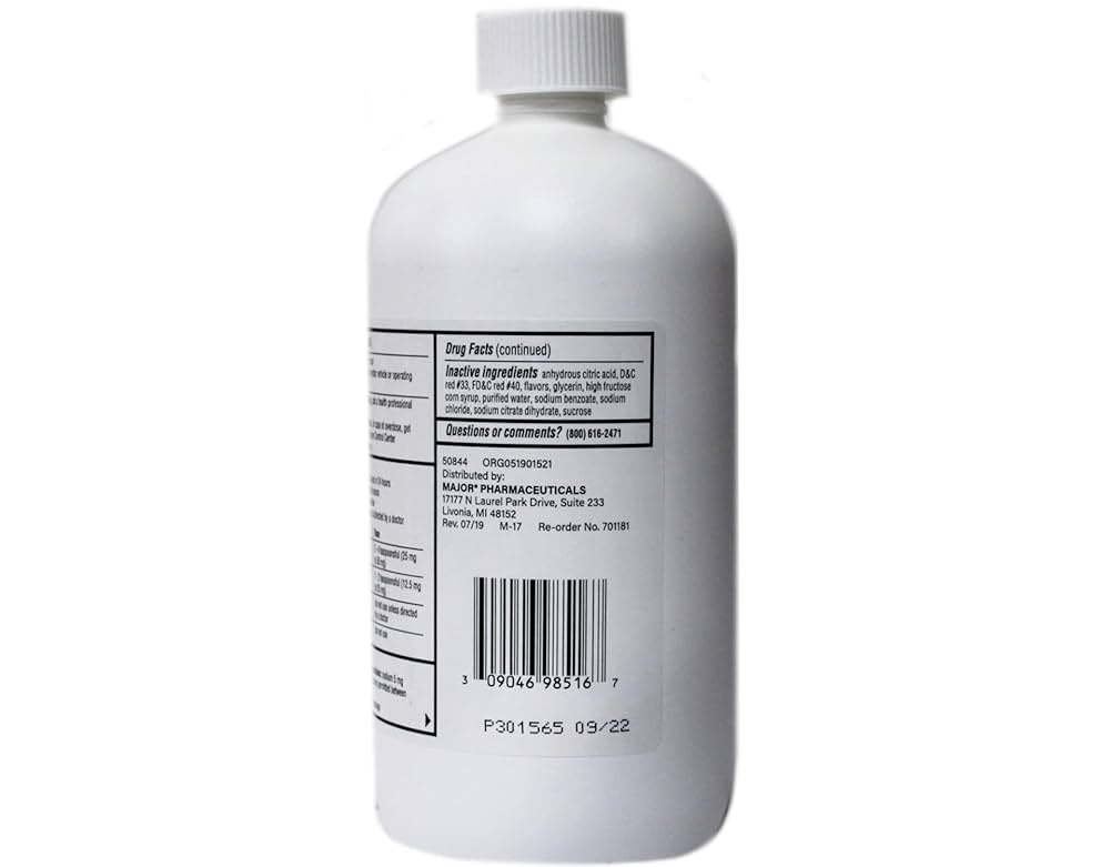 Diphenhydramine Oral Solution, 473ml, Compare to Benadryl Oral Solution Unboxed, NDC# 00904-6985-16, 24/cs