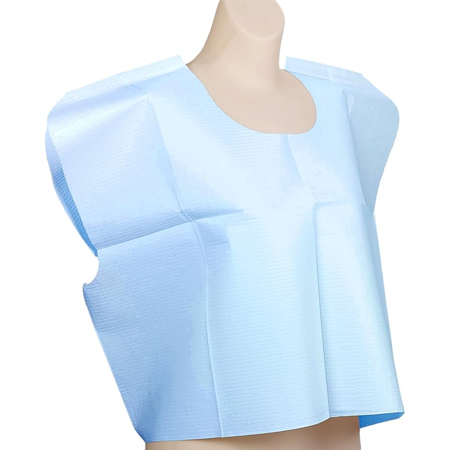 Exam Cape, 30" x 21", Blue, T/P/T, Latex Free (LF), 100/cs