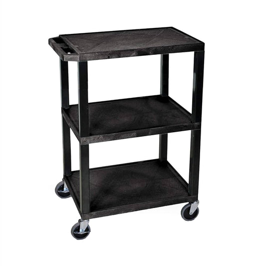 Utility Cart, Shelf Clearance 12", 200 lbs Capacity (evenly distributed), 18"D x 24"W, Black (DROP SHIP ONLY)