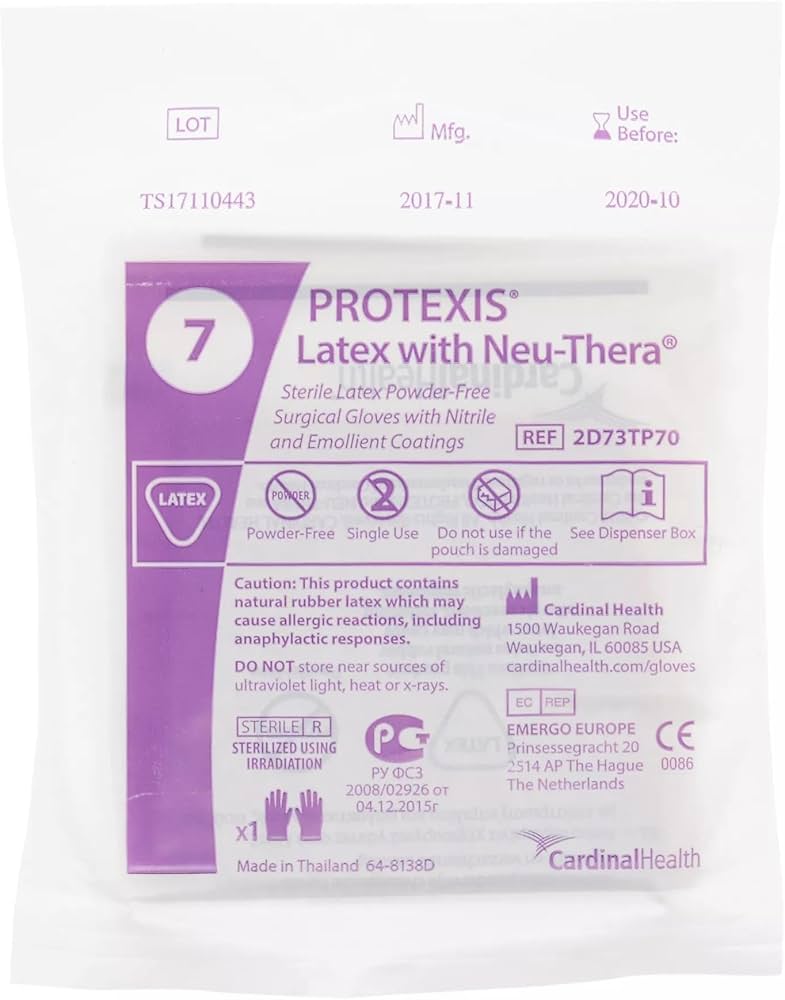Protexis Latex with Neu-Thera Surgical Gloves with Nitrile Coating, Light Brown, Size 6, Powder-Free, Sterile, 50 pr/bx, 4 bx/cs (Continental US Only)