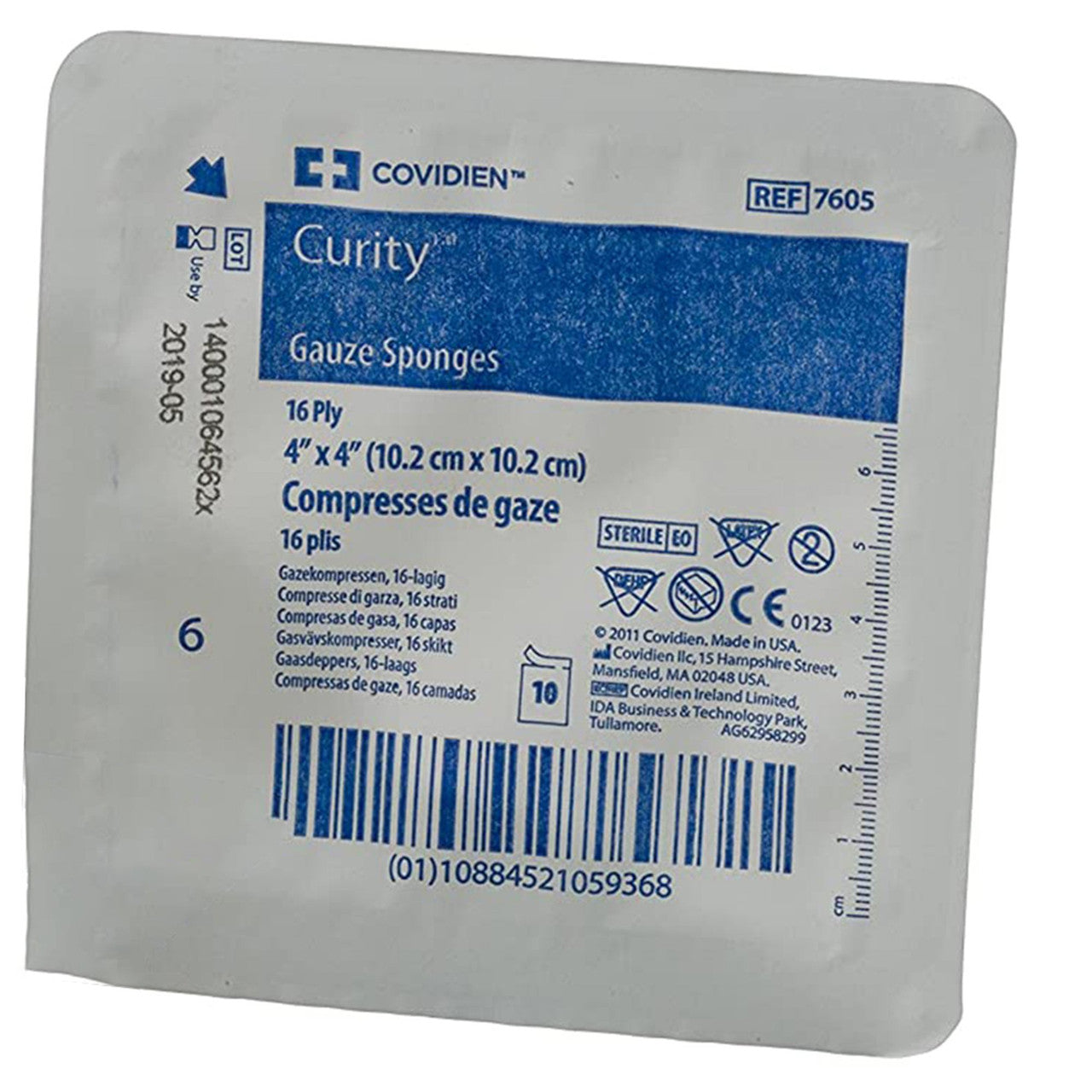 Gauze Sponge, 4" x 4", 16-Ply, Sterile 10s in Plastic Tray, 1280/cs (16 cs/plt) (Continental US Only)