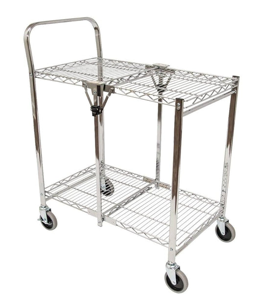 Utility Cart, Two Shelves (20.7" Clearance between Shelves), Wire, 33.75"W x 19.5"D x 39.5"H, Maximum Weight Capacity 200 lbs, Assembly Required (DROP SHIP ONLY)