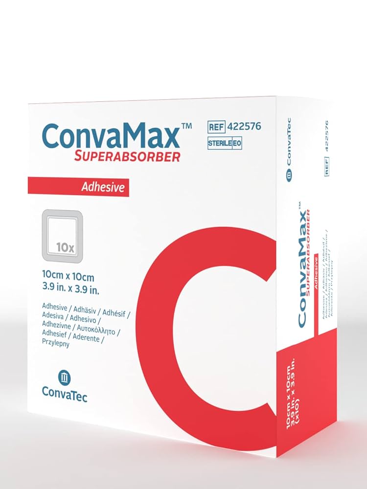 Superabsorber Dressing, Adhesive, 3.9" x 3.9", 10/bx (Continental US Only)