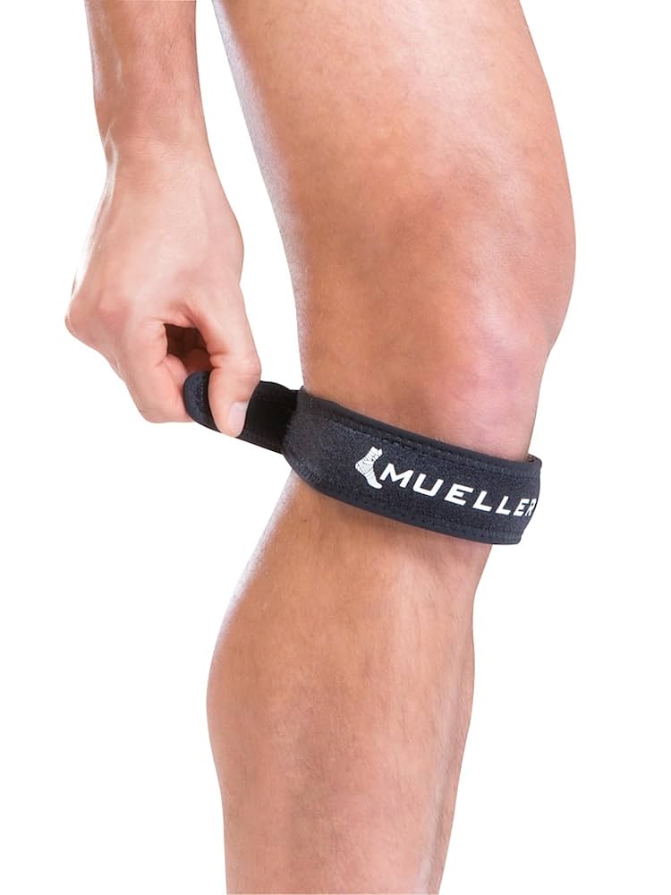 Jumper's Knee Strap, Black, One Size Fits Most (In retail pkg) (Products are only available for sale in the U.S. Products cannot be sold on Amazon.com or any other 3rd party platform without prior approval by Mueller.)