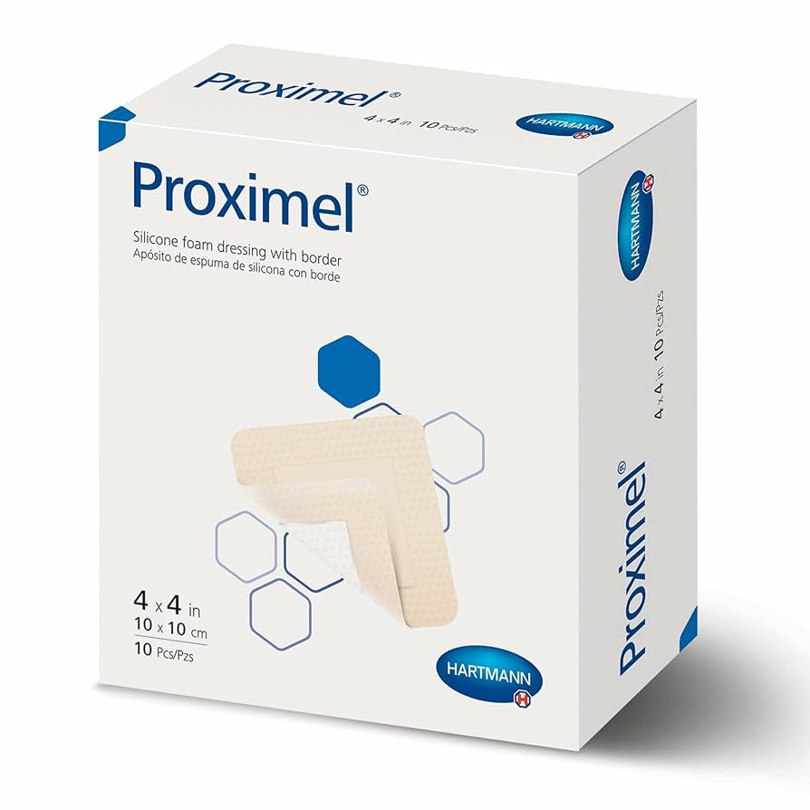 Ag Silicone Foam Dressing with Border, 4" x 4", 10/bx, 6 bx/cs