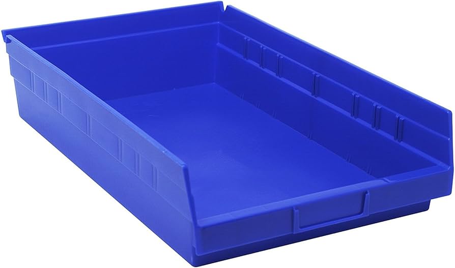 Shelf Bin, 17 7/8" x 11 1/8" x 4", Blue, 8/ctn (DROP SHIP ONLY)