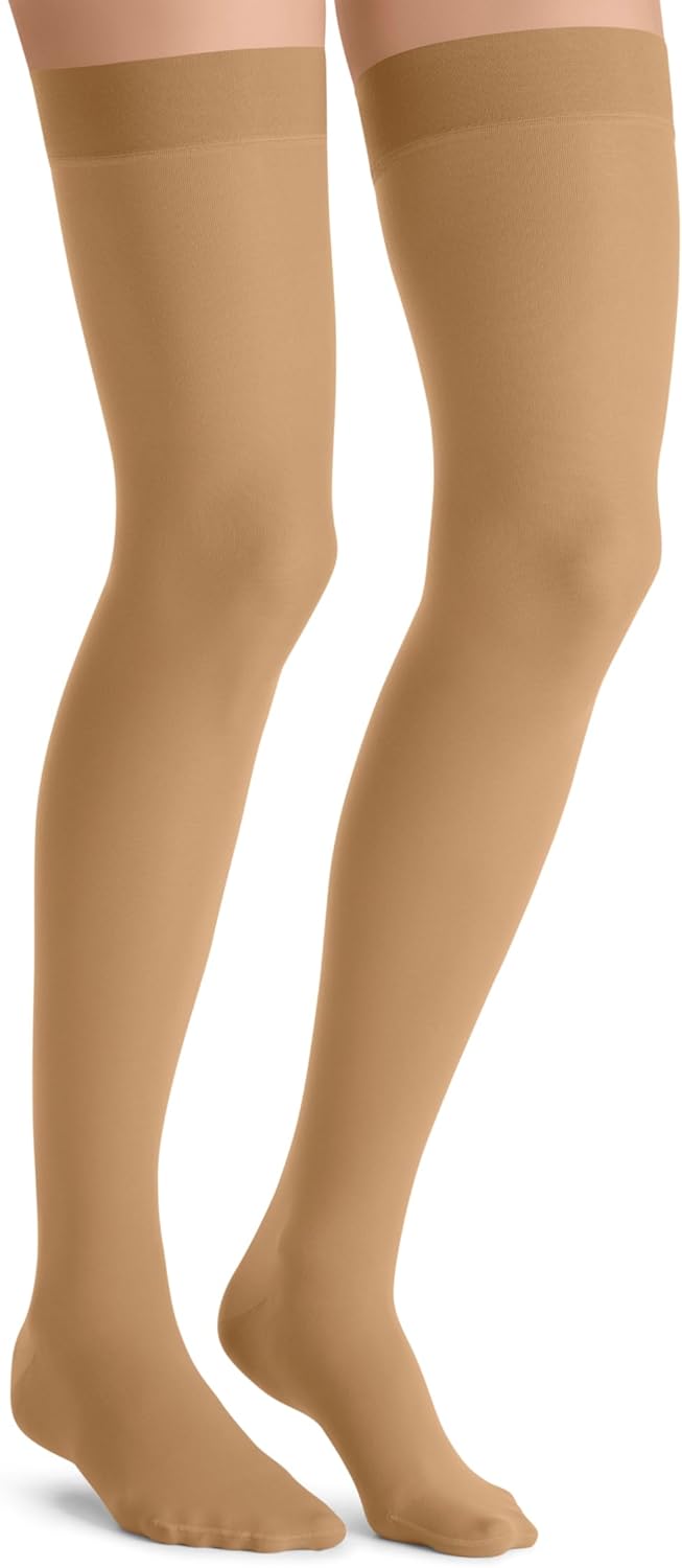 Compression Stocking, Thigh High, 20-30 mmHG, Closed Toe, Suntan, Large (Continental US Only)