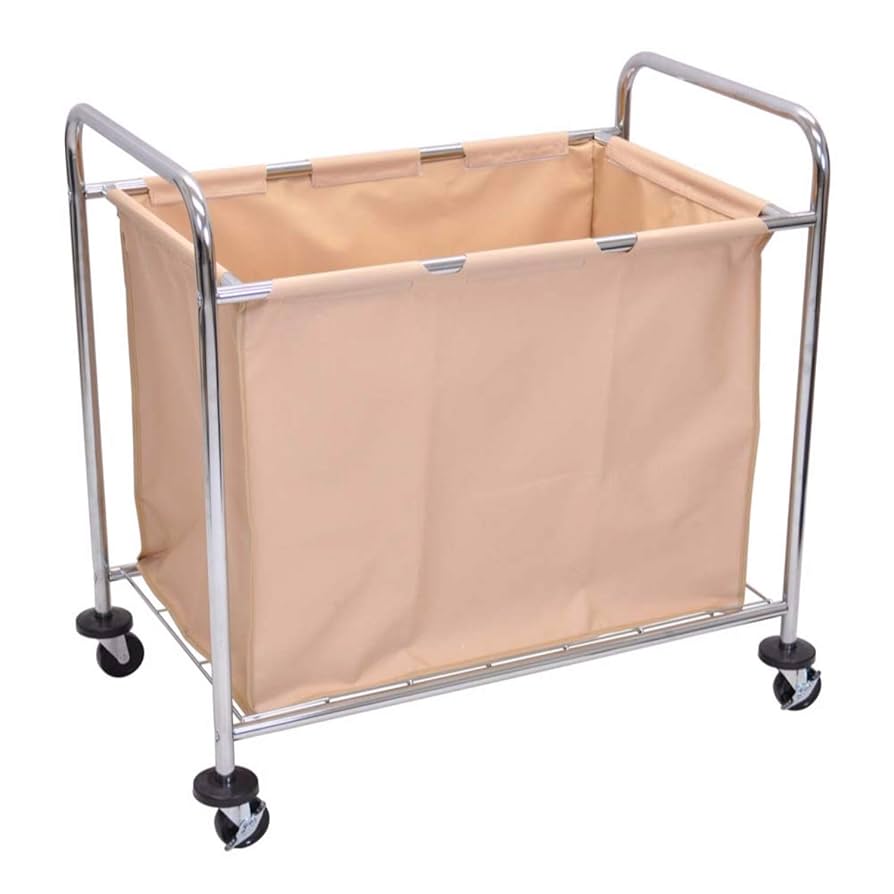 Laundry Cart, Steel Frame, Canvas Bag, Rolling, 38.5"W x 24.75"D x 36.5"H, Bag Interior: 30.5"W x 19.5"D x 23"H, Load Capacity 100lbs., Assembly Required (DROP SHIP ONLY)