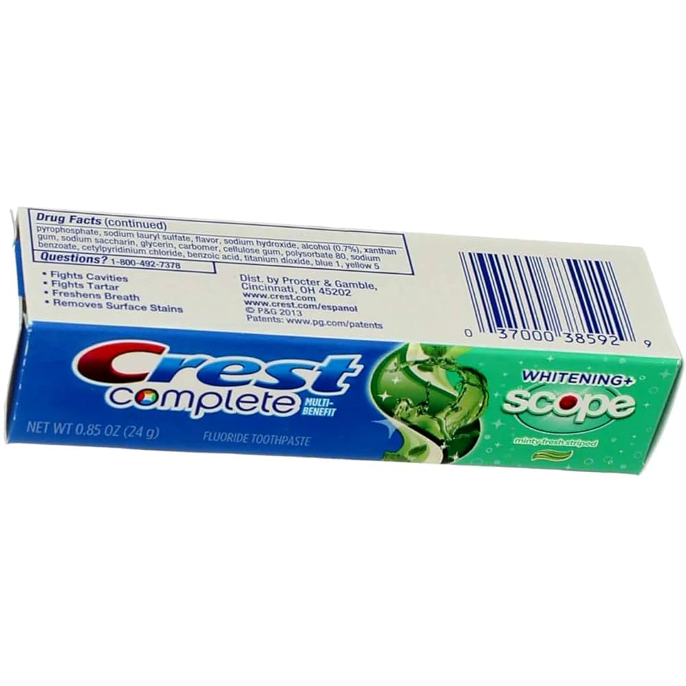 Crest Complete Toothpaste, Whitening with Scope, .85 oz, 36/cs (Item on Manufacturer Backorder - Inventory Limited when made Available)