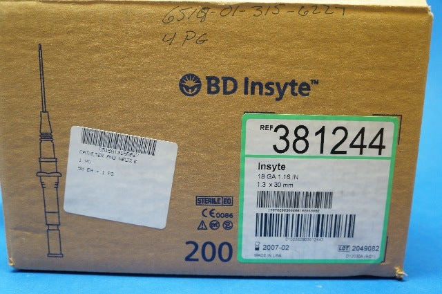 IV Catheter, 18G x 1.16", Green, 50/bx, 4 bx/cs (Continental US Only) (Drop Ship Requires Pre-Approval)