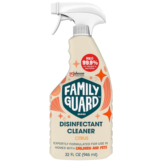 Family Guard Disinfectant Cleaner, 32oz, Trigger, Citrus, 8/cs