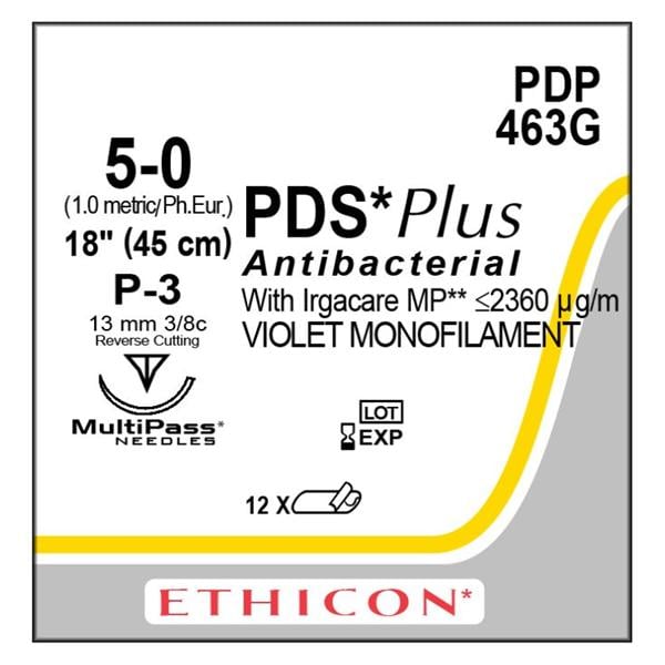 Suture, Precision Point Reverse Cutting, Size 5-0, 18", Violet Monofilament, Needle P-3, 3/8 Circle, 1 dz/bx (Continental US Only)