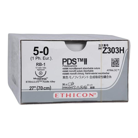Suture, Taper Point, Size 5-0, 27", Violet Monofilament, Needle RB-1, _ Circle, 3 dz/bx (Continental US Only)