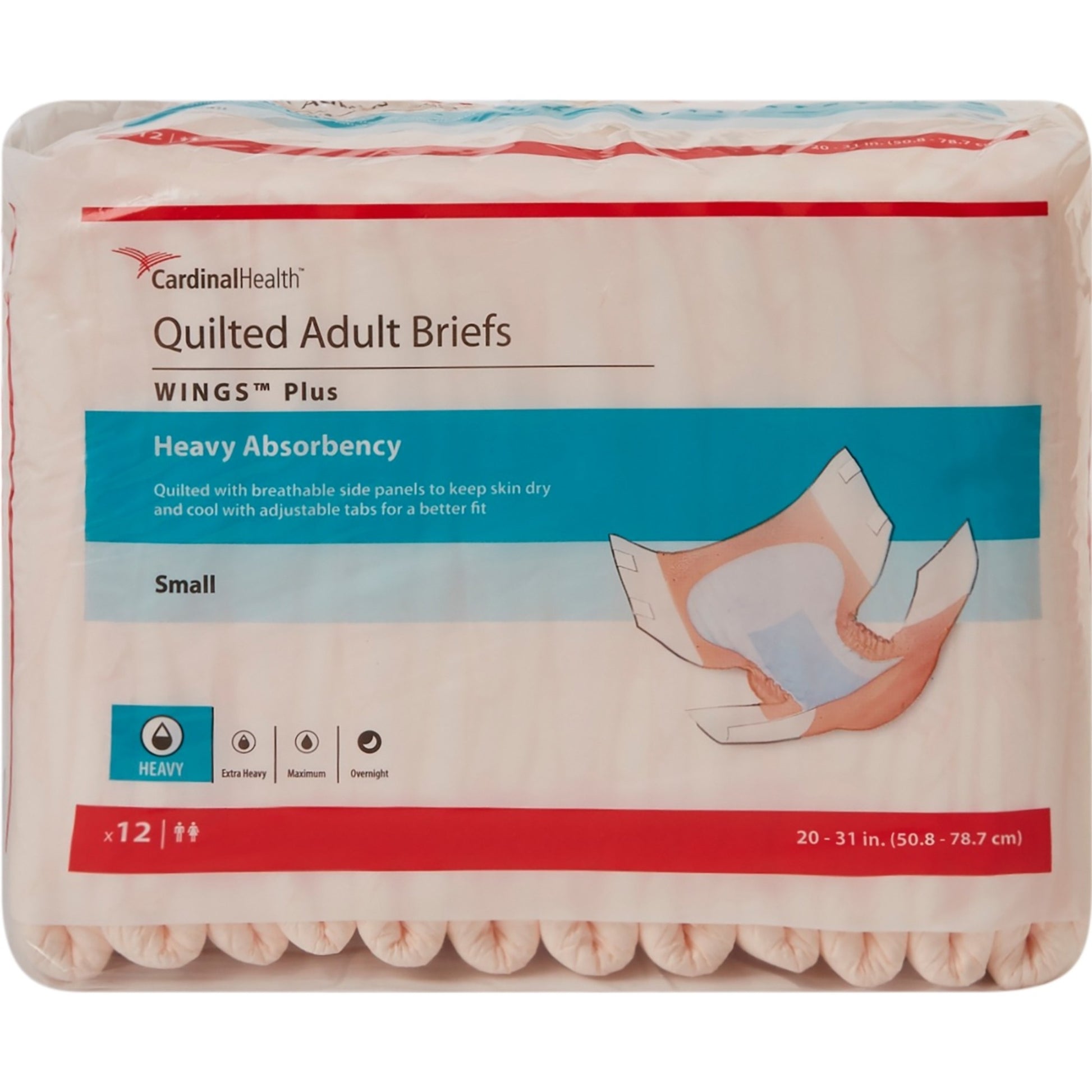 Adult Brief, Quilted, Small, (20"-31"), 12/bg, 8 bg/cs (Continental US Only)
