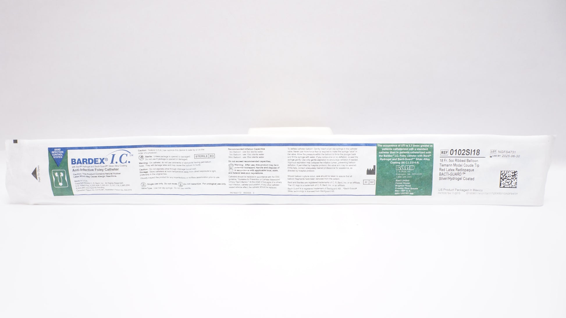 Foley Catheter, 2-Way, Specialty, Tiemann Model, Medium Olive Coude Tip, Single Eye, Red Latex, 18FR, 5cc, 12/cs (US Only)