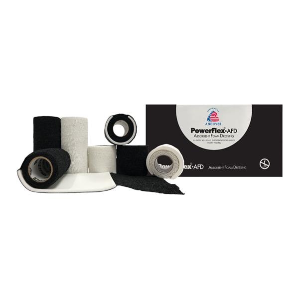Absorbent Foam Dressing with Self Adherent Wrap, 2" x 2.5 yds, White, Latex, 16 rl/cs
