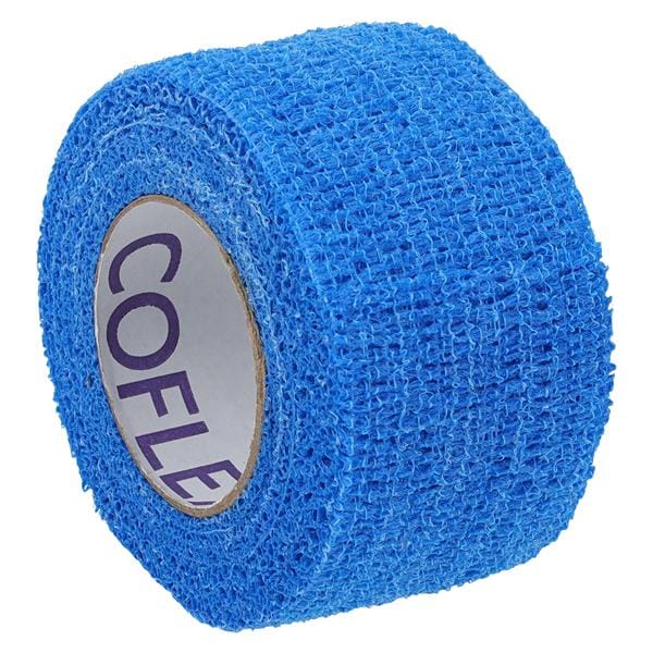 Self-Adherent Wrap, 1.5" x 5 yds, Blue, Hand Tear, Latex Free (LF), 48 rl/cs