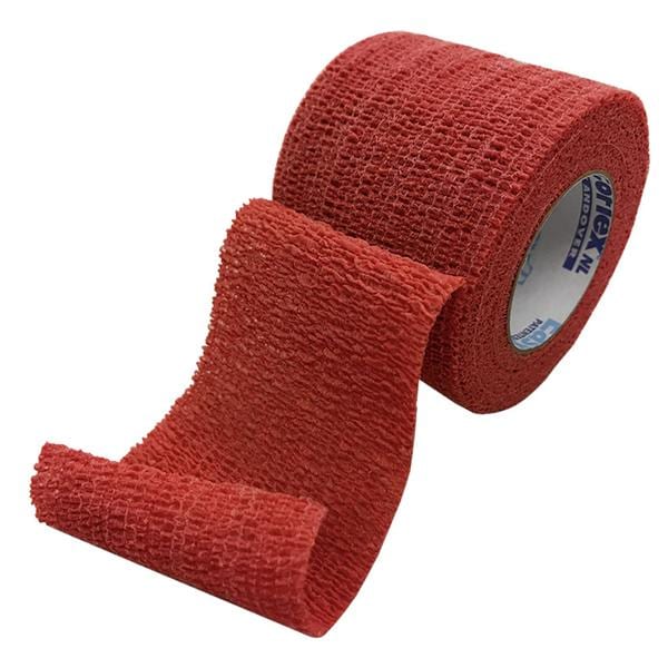 Self-Adherent Wrap, 1.5" x 5 yds, Red, Hand Tear, Latex Free (LF), 48 rl/cs