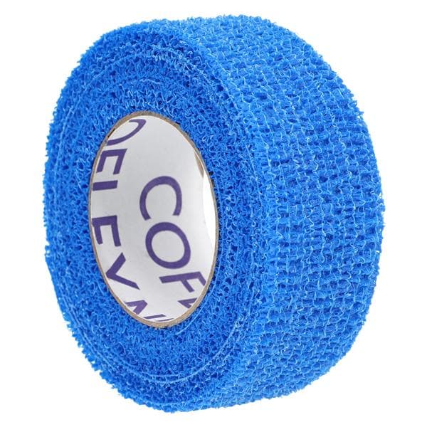 Self-Adherent Wrap, 1" x 5 yds, Blue, Hand Tear, Latex Free (LF), 2 rl/pk, 15 pk/cs