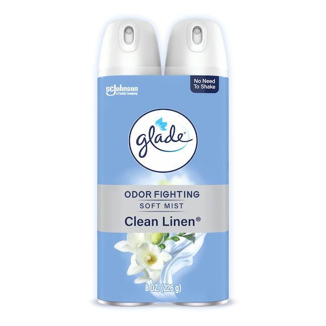 Glade Aerosol Air Freshener, Clean Linen, 8.3oz, 2/pk, 3pk/cs