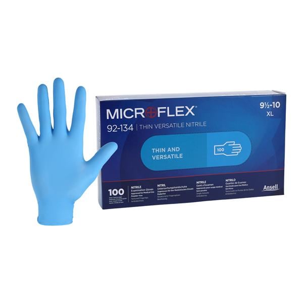 Exam Glove, Nitrile, X-Large (9.5-10), Thin and Versatile, Powder-Free, Textured Fingers, Blue, 100/bx, 10 bx/cs (US Only)