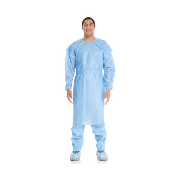 Over-the-Head Isolation Gown, AAMI3, Heavey Weight, Tri-Layer, Thumb Hooks w/ Elastic Cuffs, Yellow, Universal, 100/cs (US Only)