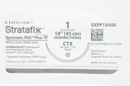 STRATAFIX Symmetric PDS Plus Suture, 1-0, 18", Violet, CTX, 45 cm, 12/bx (Continental US Only)