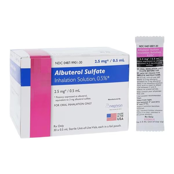 Albuterol Sulfate Inhalation Solution 0.5% Vial 0.5mL 30/Package (0487990130)