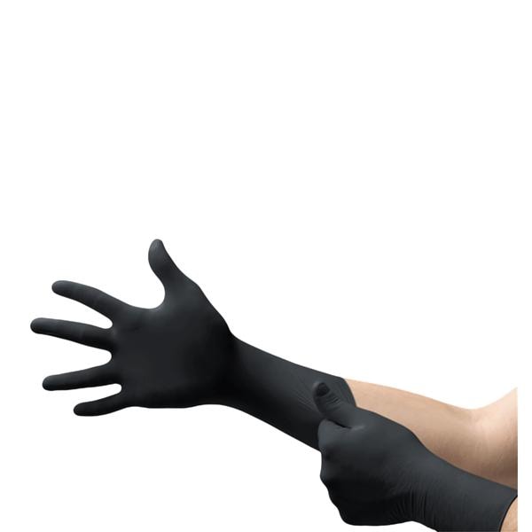 XTRA Laboratory Gloves, PF Nitrile, Textured, Black, XX-Large, 100/bx, 10 bx/cs (US Only)