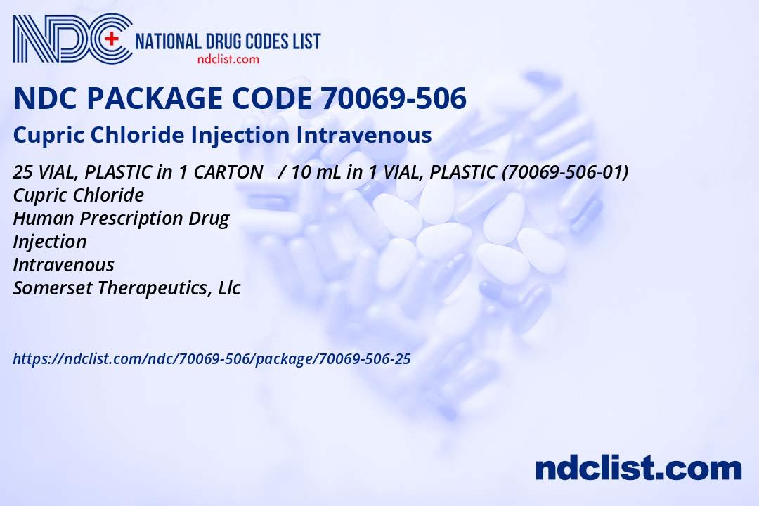 Cupric Chloride Injection, USP, 0.4 mg/ml, 10 ml, SDV, 25/ct (Rx) (US Only, Excluding IN and ND) (Product is Non-Returnable)