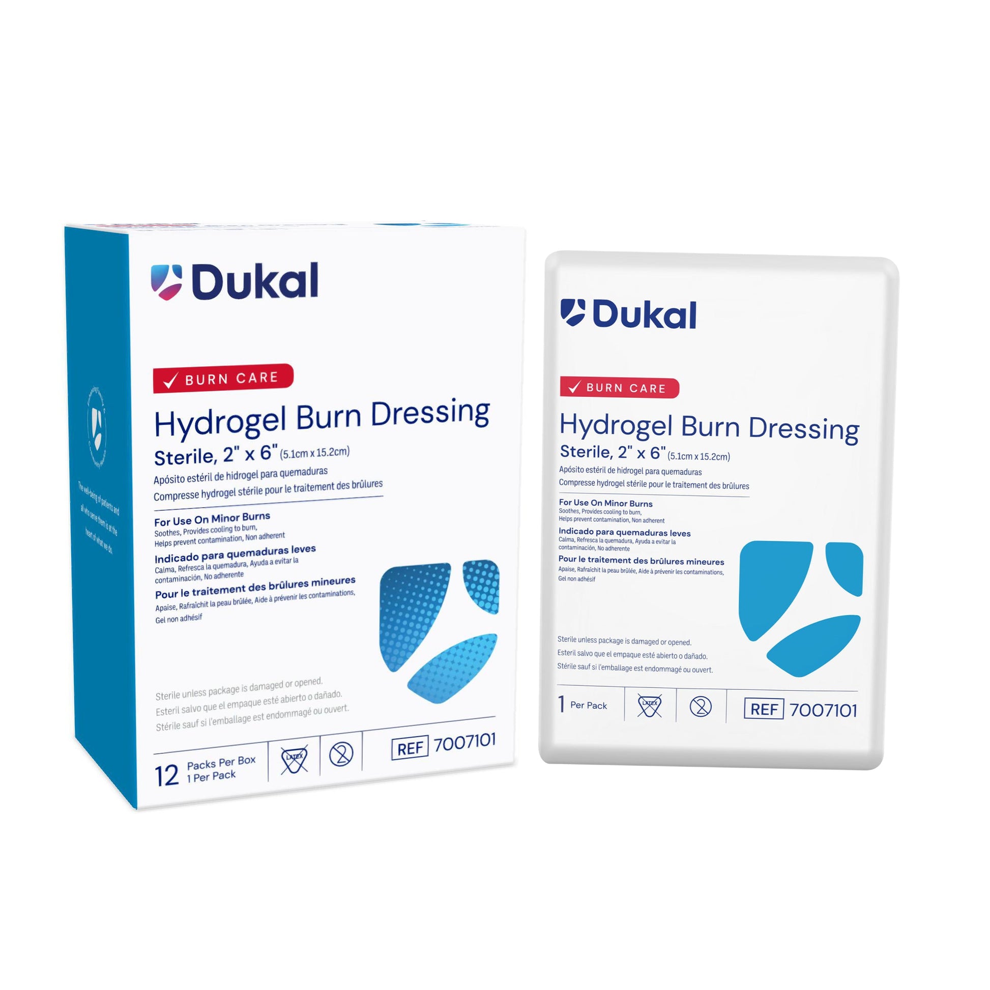 Burn Dressing, 2" x 6", Sterile, Non-Adherent, Soothes & Provides Cooling to Burn, 1/PK, 12PK/BX, 16BX/CS