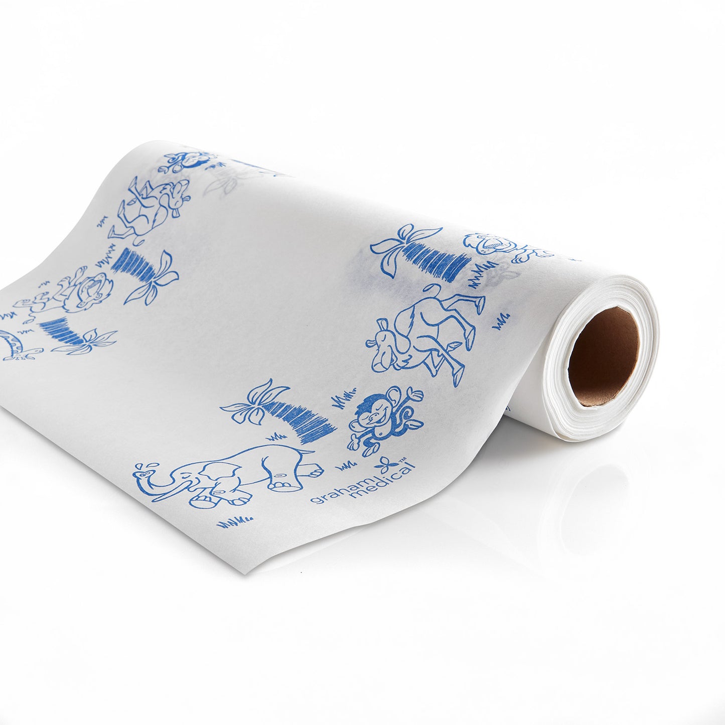 Animal ParadePediatric Print Table Paper, 18" x 125 ft, Animal Parade, 12/cs (64 cs/plt) (081) (Part Number is having a ROLLING TRANSITION from a 3 digit to a 7 digit number - You may receive either part number until transition is completed)