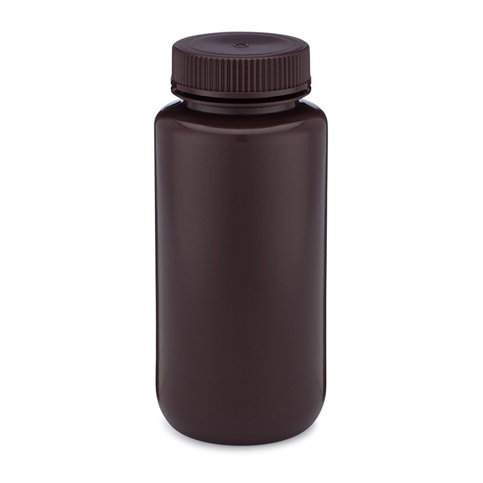 Diamond RealSealBottle, Wide Mouth Round, Amber HDPE with Amber PP Closure, 500mL, 12/bg