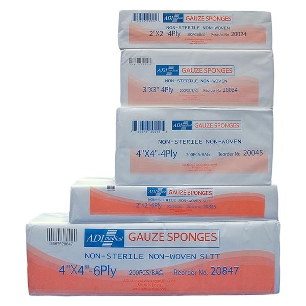 Gauze Sponge, Woven, 4" x 8", 12-Ply, Non-Sterile, 250/bx, 4 bx/cs