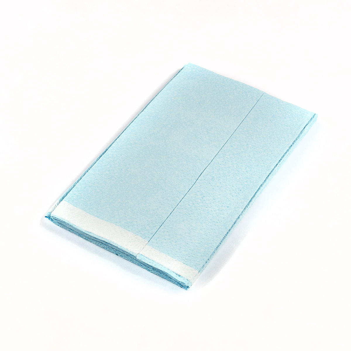 Fanfold Bed Sheet, Super Tissue/ Poly/ Tissue, Blue, 40" x 84", 48/cs (60 cs/plt) (334) (Part Number is having a ROLLING TRANSITION from a 3 digit to a 7 digit number - You may receive either part number until transition is completed)